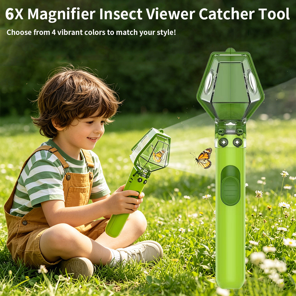 Kids Outdoor Equipment - 6X Magnifier Kids Bug Catcher, Clear