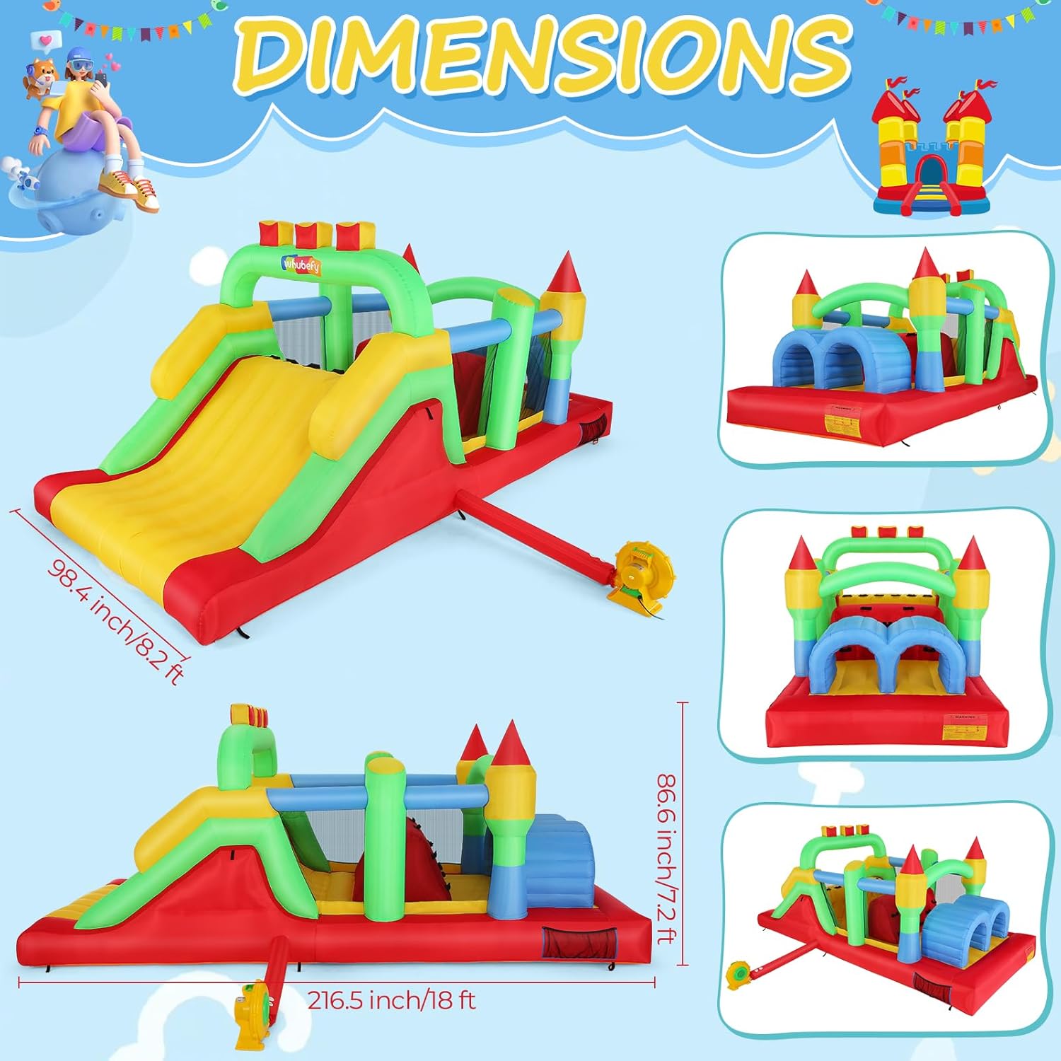 Inflatable Obstacle Course for - Kids Outdoor Wendy House review and price