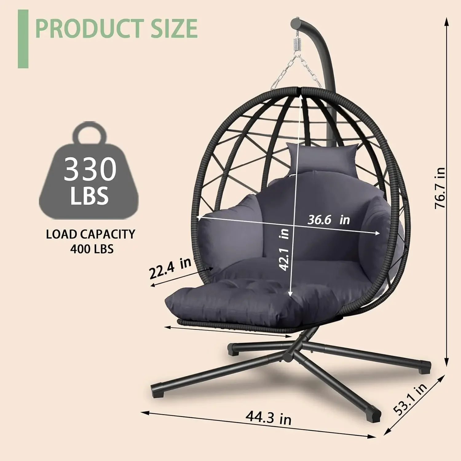 Hanging Egg Chair with Stand a - Kids Outdoor Egg Chair review and price
