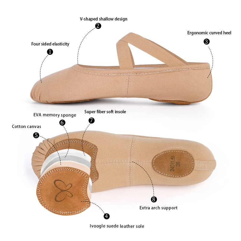 Ballet Stretch Dance Shoes for - Kids Indoor Outdoor Slippers review and price