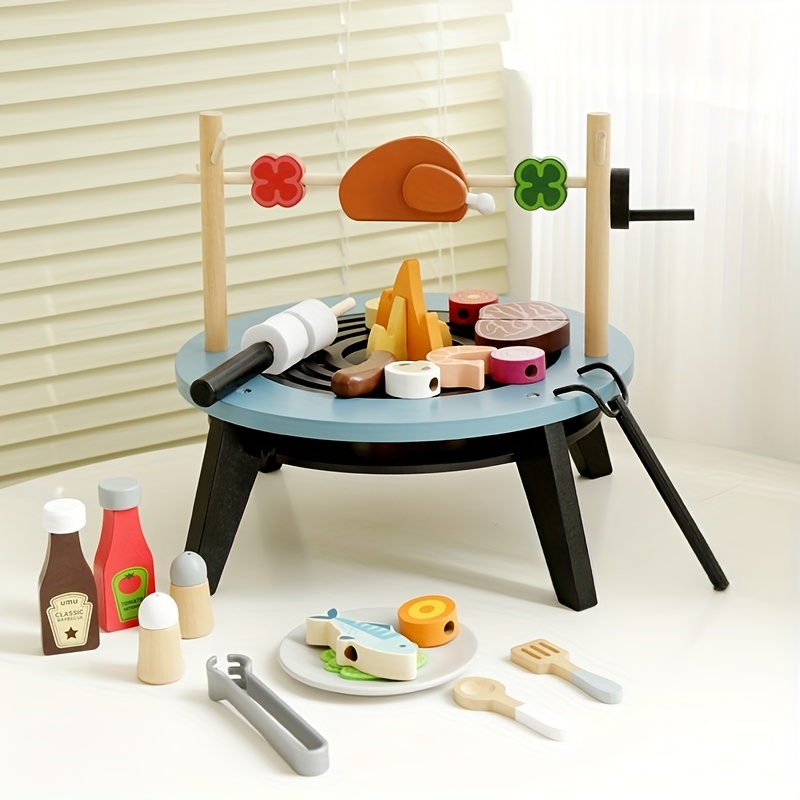Wooden Barbecue Playset For Ki - Kids Outdoor Grill Set review and price