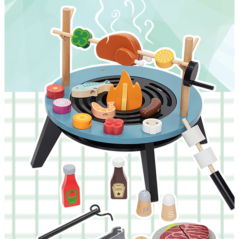 Wooden Barbecue Playset For Ki - Kids Outdoor Grill Set review and price