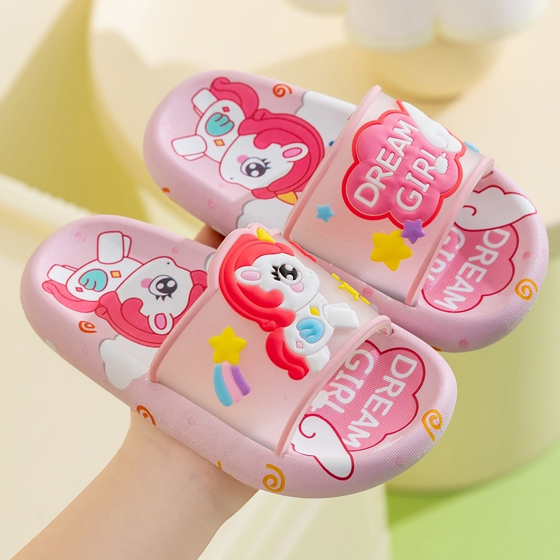 Cute Cartoon Unicorn Kids Slip - Kids Indoor Outdoor Slippers review and price