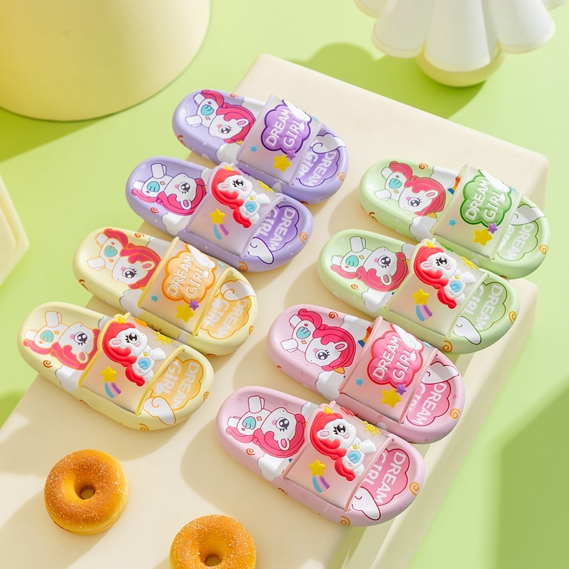 Cute Cartoon Unicorn Kids Slip - Kids Indoor Outdoor Slippers review and price