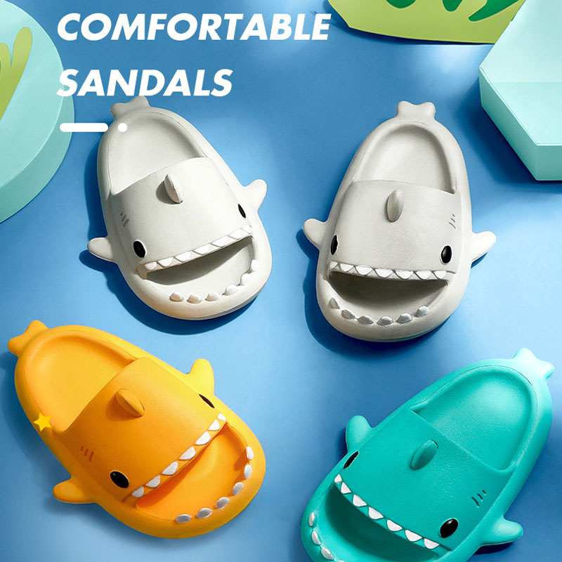 Children Slippers Cartoon Shar - Kids Indoor Outdoor Slippers review and price