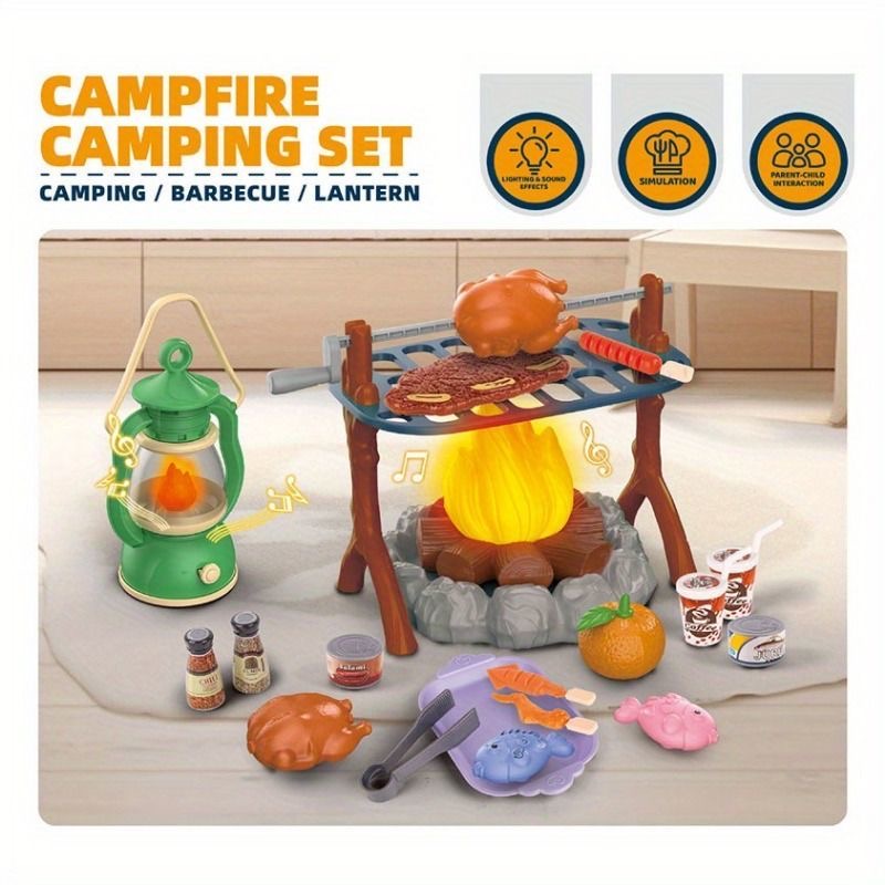 Kids Camping Play Set with LED - Kids Outdoor Grill Set review and price