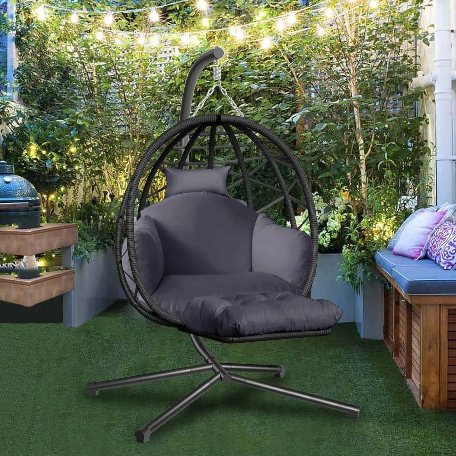 Hanging Egg Chair with Stand a - Kids Outdoor Egg Chair review and price