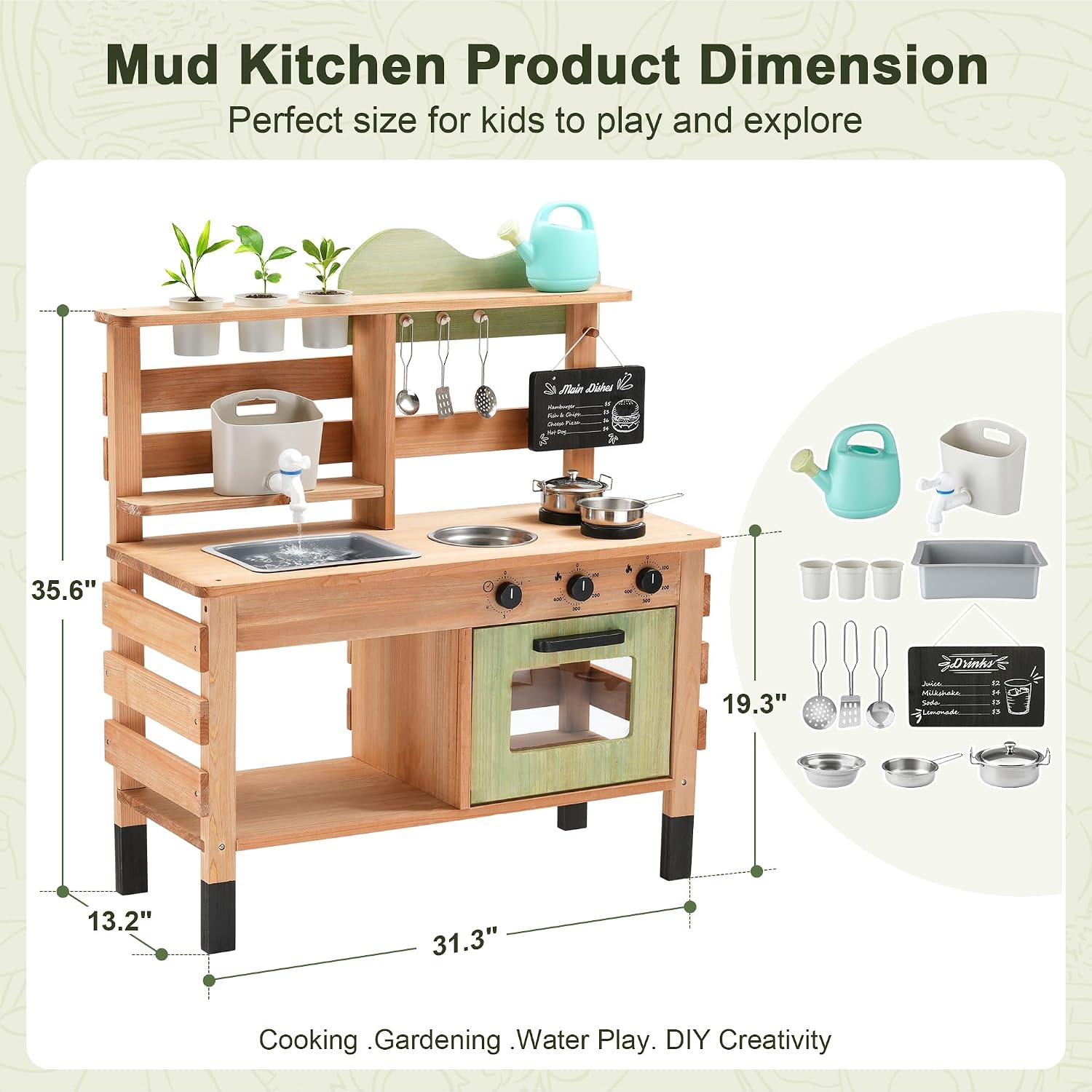 OLLIKIVI Outdoor Play Kitchen  - Kids Outdoor Sink review and price