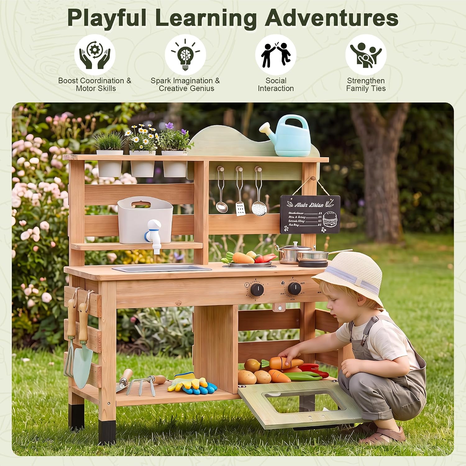 OLLIKIVI Outdoor Play Kitchen  - Kids Outdoor Sink review and price