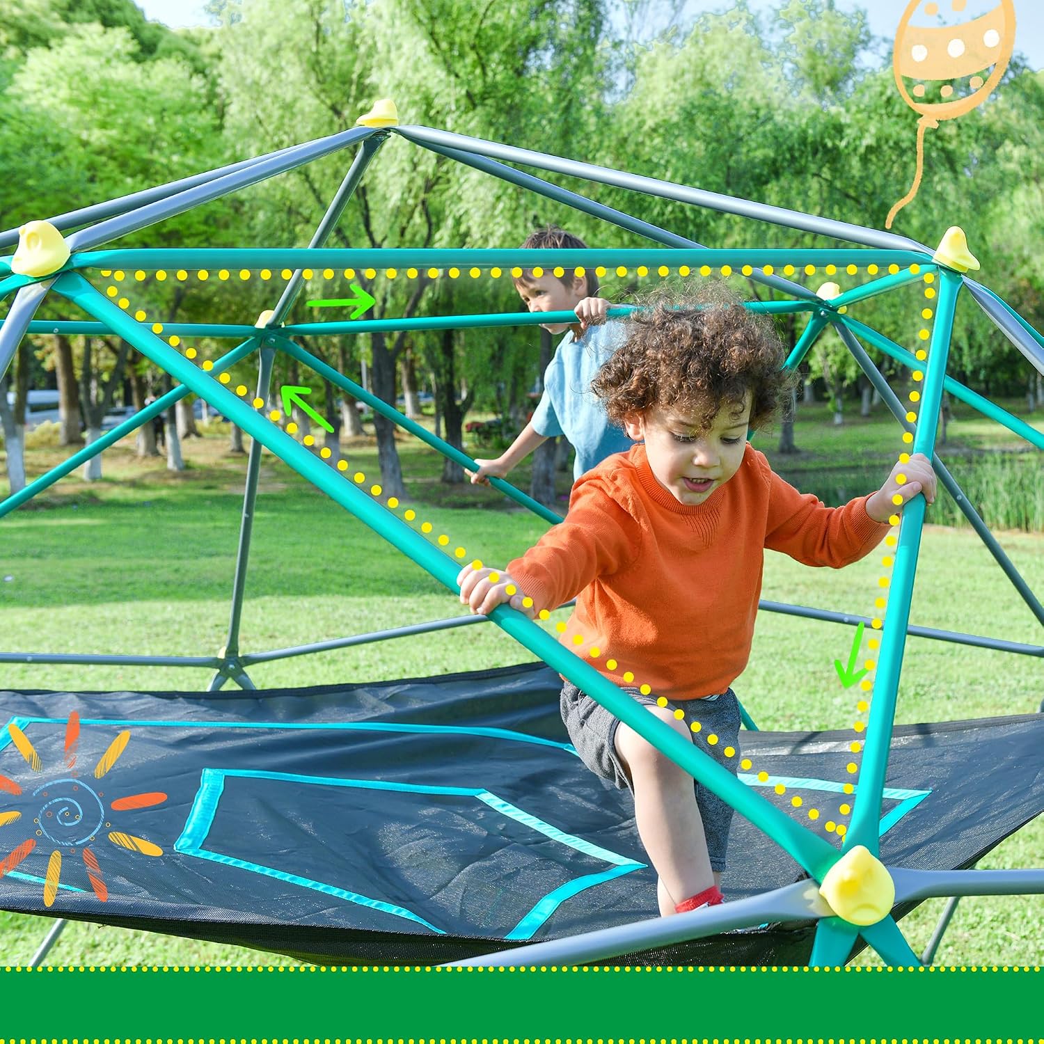 13 FT Climbing Dome with Play  - Kids Outdoor Climbing Dome review and price