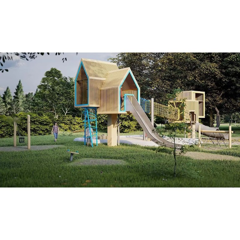 Custom Outdoor Amusement Park  - Kids Outdoor Treehouse review and price