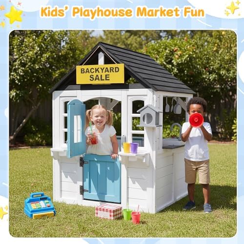 Wooden Kids Playhouse with Kit - Kids Outdoor Sink review and price